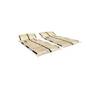 Sommiers à lattes sans matelas 2 pcs avec 28 lattes 70x200 cm