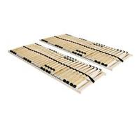 vidaXL 2X Sommiers à Lattes avec 28 Lattes 7 Zones 90x200cm Base de Lit Simple