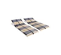 VidaXL Sommier à lattes bois de hêtre - 2 pcs