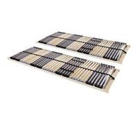 vidaXL Sommiers à lattes 2 pcs 42 lattes 7 zones 70x200 cm base de lit simple