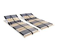 vidaXL Sommiers à lattes 2 pcs avec 42 lattes 7 zones 80x200 cm