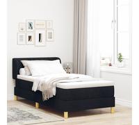 Sommiers Box Spring avec Matelas VidaXL Noir 90x200 cm Tissu
