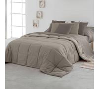 SOMNI HOME Couette Bicolore Temperee Éderedon Chaude Double Couleur pour Lit 100/105 cm Duvet Matelassé à Carreaux Épais Couette Confortable Légere Qualité 400 g Beige - Sable 200 x 260 cm