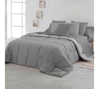 SOMNI HOME Couette Chaude 180x200Tempérée Double Couleur Duvet Nordique Réversible Chaude Doux Légeree Couette Toutes Saisons Qualité 400 g Perle - Marengo 270 x 260 cm