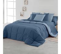 SOMNI HOME SomniHome Couette 100x190 Bicolore Temperee Éderedon Chaude Double Couleur pour Lit 100/105 cm Duvet Épais Couette Confortable Légere Qualité 400 g Marine - Bleu Ciel 200 x 260 cm