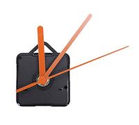 Somoke 1 lot de pièces de rechange pour horloge murale, mécanisme de mouvement à pendule, moteur à quartz avec aiguilles et kit de fixations (noir + orange), Noir