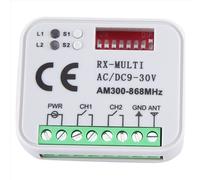 Somoke Télécommande universelle RX multi fréquence 300-868 MHz récepteur 2 canaux 12 V 24 V module relais porte de garage 433,92 MHz 868 MHz