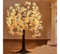 Somsiwey Arbre de Cerisier en Fleurs de 4 Pieds, Arbre Artificiel éclairé pour la décoration de la Maison, 8 Modes d'éclairage, Arbre Rose avec Fleur Artificielle pour fête de Mariage, Noël
