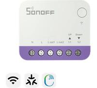 SONOFF Interrupteur Matter pour Volet roulant MINI-RBS, Wi-Fi 2,4 GHz, Format Mini, Contrôle en Pourcentage, Compatible Alexa/Google Home/HomeKit/Home Assistant, Fil Neutre Requis, 1 Unité