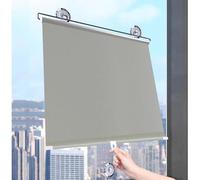 Sonakia Store Enrouleur Occultant À Ventouse, Rideaux Occultants UV-résistants 90%, Stores Enrouleurs Pare-Soleil sans Perçage, Stores À Rouleau De Fenêtres avec Ventouses,grey-30x100cm/12 * 39in
