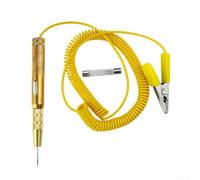 Sonde de circuit automobile 6-24 V - Détecteur de défauts électrique - Lumière de test pour fusibles, freins, feux de secours - Outil compact en métal - Jaune
