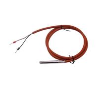 Sonde de température étanche for Thermocouple PT100, 2 fils, 6x50mm, capteur élevé avec câble en silicone, 10 pièces(With 1m cable)