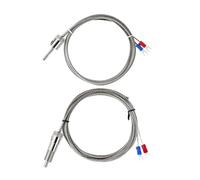 Sonde de thermocouple étanche type K mise à la terre, 5 thermocouples capteur température avec adaptateur filetage M12, baïonnette, câble 1/2/3/4/5 m gaine ressort(4m Cable Length)