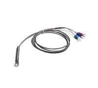 Sonde de thermocouple étanche type K mise à la terre, capteur sonde température nez pression froide d'extrémité surface patch trou rond PT100 6 mm(Cable L 1m)