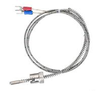 Sonde thermocouple de type J avec clip anneau Sonde de température 0-600 °C Câble 1 m Isolation en fibre de verre pour appareils de mesure industriels Chauffage de four 1 pièce