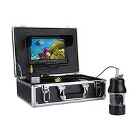Sondeur de Poisson, Écran de Couleur 9 Pouces DVR Enregistreur 20M 50m 100m sous-Marin pêche vidéo Fish Fiscor 22 Le Caméra tournante DS 360 degrés(White LEDs 20M Cable)