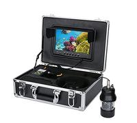 Sondeur de Poisson, Écran de Couleur 9 Pouces DVR Enregistreur 20M 50m 100m sous-Marin pêche vidéo Fish Fiscor 22 Le Caméra tournante DS 360 degrés(White LEDs 50M Cable)