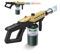 Sondiko Chalumeau de cuisine puissant au propane, briquet de cuisine pour démarrer un feu de camp, brûleur de désherbage réglable pour saisir du steak, barbecue, soudage (Or & Noir) Réservoir de