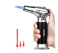Sondiko Chalumeau de Cuisine S901, Briquet Rechargeable avec Verrouillage de Sécurité et Flamme Réglable pour le Bricolage, la Crème Brûlée, le Barbecue et la Cuisson, Gaz Butane non Inclus