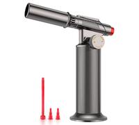 Sondiko Chalumeau,Torche à Souder Métal Rechargeable pour Soudage,Artisanat | Flamme Réglable, Résistante au Vent|Torche Tout Métal, Poignée Antidérapante|Flamme Continue, Jusqu’à 1 300 °C|Gaz Non Fourni