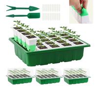 Sondiko Plateau de démarrage de graines avec cellules en silicone souple, 80 cellules, kit de démarrage de semis, lot de 4 plateaux de démarrage de plantes avec dôme d'humidité, kit de germination de