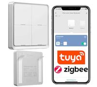 Sone Smart One Bouton ZigBee 3.0 sans fil Tuya interrupteur scène 4 boutons | télécommande murale, 12 commandes, volet roulant, Smart Life, domotique