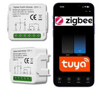 Sone Smart One Module interrupteur ZigBee 2 canaux sans neutre Tuya | Smart Life, passerelle requise, compensateur LED et support DIN inclus