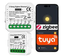 Sone Smart One Variateur ZigBee 2 Canaux Tuya TRIAC 2x150W | micromodule, led dimmable, passerelle requise, 39x39x18mm, zigbee2mqtt