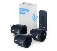sonero® set de prises radio 2300 watts | 1x télécommande, 3X prises pour l'intérieur, portée 30m, design compact, anthracite