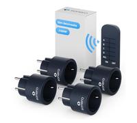 sonero® Jeu de Prises radiocommandées 2300 Watts - 1x télécommande, 4X Prises pour Usage intérieur, portée 30m, Anthracite (Prise Allemande)