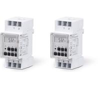 Sonero Minuterie numérique pour Installation sur Rail DIN dans Le Panneau de Commande, 3600W, écran LCD, 10 programmes de Commutation, minuterie 12/24h, IP20, Blanc S-DOTH10 (Lot de 2)