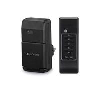 sonero Set de Prises Radio-pilotées: 1x Prise Radio-pilotée et 1x télécommande Radio, 1100 Watts, portée Maxi 30m, IP44 Résistant aux éclaboussures, Noir