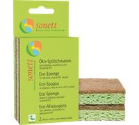 Sonett Éponge Éco-Éponge pour vaisselle, verres et acier inoxydable – 2 pièces