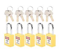 Sonew 5 Cadenas Technique Isolé avec adenas LOTO D'ingénierie de Sécurité D'isolation de Verrouillage de Verrouillage de 38 Mm, pour la Fabrication de Machines(jaune)