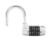 Sonew Cadenas à combinaison 5 lettres, Cadenas à Code pour Casier en Alliage de Zinc, Serrure de sécurité avec mot de passe pour valise de voyage, casier de sport(Silver)