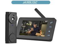 Sonew Kit de caméra de sonnette Caméra de sonnette vidéo sans fil 2,4 G avec écran 4,3 IPS, kit de outillage motorisation Noir