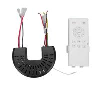Sonew Kit de Télécommande de Ventilateur de Plafond Universel à Fréquence Variable CC avec Ventilateur à 6 Vitesses + Contrôle de la Lumière, RF Pénétrant dans le Mur, Minuterie 1H/2H/4H, Boîtier ABS,