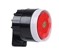 Sonew Sirène Son Système D'alarme, Filaire Avertisseur sonore, DC 12V Mini Rouge Avertisseur Avertisseur pour La Sécurité À La Maison 120dB