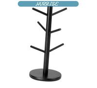 Sonew Support de tasse de café Porte-tasse arbre avec 6 crochets, gain de place, support de tasse à café meuble boite Noir