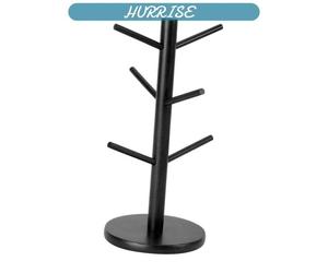 Sonew Support de tasse de café Porte-tasse arbre avec 6 crochets, gain de place, support de tasse à café meuble boite Noir