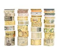 Songdao 36 rouleaux Washi Tape Set, Ruban Vintage Adhésif Décoratif Œuvre d’art inspirée Feuille d’or Masking Tapes pour Arts, Bullet Journal, Scrapbooking, Bricolage, Emballage (Duke Jorge)