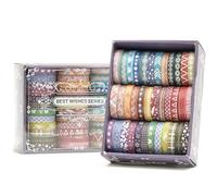 Songdao Maigre Washi Tape Set Masking Tape 36 rouleaux Ruban adhesif decoratif pour Scrapbooking Artisanat de Bricolage (Colorful Silver)