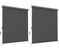 SONGMICS 2.5 x 1.6 m (H x L), Store Vertical, Brise-Vue rétractable, Paravent d’extérieur, Pare-Soleil, pour Balcon, Patio, terrasse et Jardin, avec boîtier, Protection de Vie privée, Gris GSA165GY