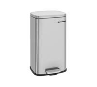 SONGMICS Poubelle à pédale 30L en inox avec couvercle et seau intérieur hygiénique et anti-odeur LTB03NL