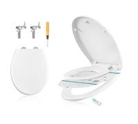 SONGMICS Abattant WC Forme O, Réducteur Enfant, Frein de Chute, Siège en Uréa-duroplast, Clipsable, Lunette de Toilettes Universel Familial, Installation Facile, Capacité 300 kg, Blanc BTL106WZ01