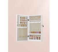 SONGMICS armoire à bijoux armoire à glace armoire murale verrouillable, blanc