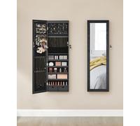 SONGMICS Armoire à bijoux Armoire de toilette avec éclairage LED et miroir
