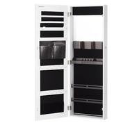 SONGMICS Armoire à Bijoux Verrouillable avec Miroir sans Cadre | Rangement Bijoux, à Fixer sur Porte ou Mur, Miroir Psyché, Blanc Nuage, Collection BERIT JJC003W01