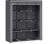 SONGMICS Armoire Chambre, Porte-vêtements, Penderie, avec Housse en Tissu Non-tissé, Tringles, Étagères,