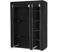 SONGMICS Armoire de Rangement 110 x 45 x 175 cm - Penderie souple de vêtement Pliable en Tissu Non-tissé - Noir LSF007
